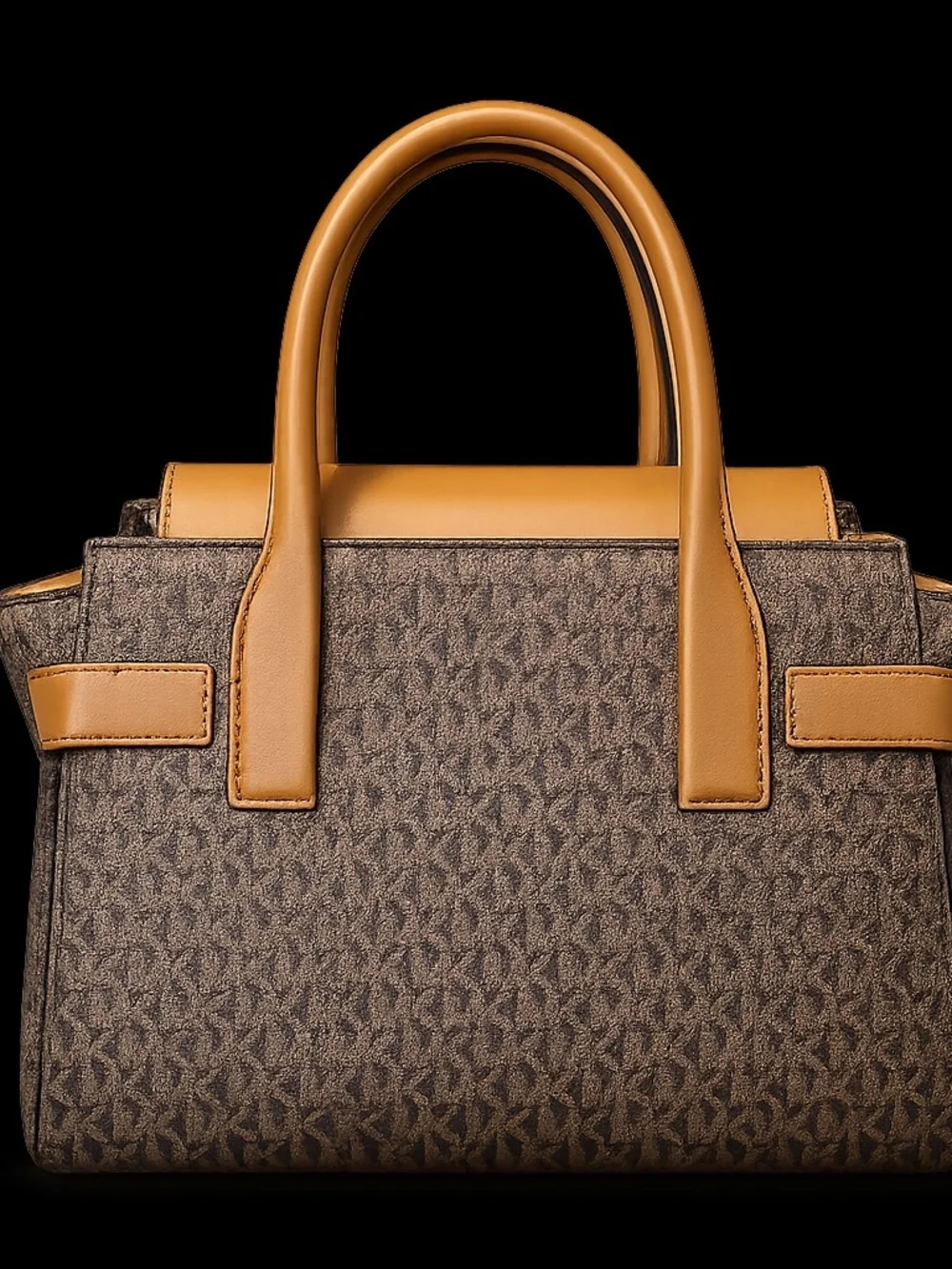 Michael Kors Brown and Tan Signature Top-Handle Satchel